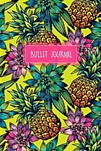 Bullet Journal: Tropical Print 6x9 Dot Grid Notebook Bright, Floral Style (Paperback)