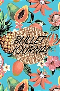 Bullet Journal: Tropical Gold Glitter 6x9 Dot Grid Notebook (Paperback)