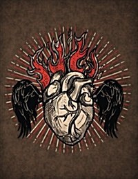 Winged Heart Sketchbook: Blank Art Pad Notebook Journal (Paperback)