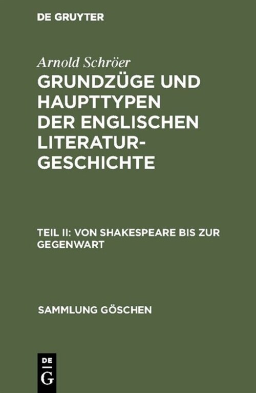 Von Shakespeare Bis Zur Gegenwart (Hardcover, 2, 2., Verm. Aufl.)