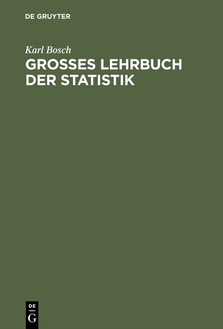 Gro?s Lehrbuch Der Statistik (Hardcover, Reprint 2015)