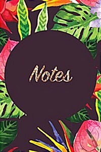 Notes: Tropical Print Notebook Journal 120-Page Lined (Paperback)