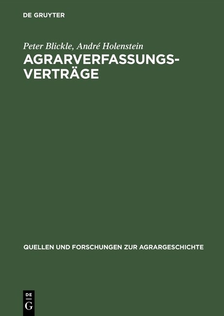 Agrarverfassungsvertr?e (Hardcover, Reprint 2016)