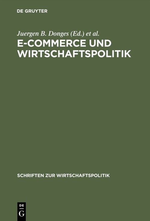 E-Commerce Und Wirtschaftspolitik (Hardcover)