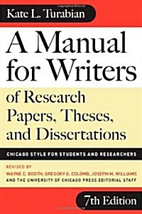 A Manual for Writers of Research Papers, Theses, and Dissertations (Paperback, 7th)