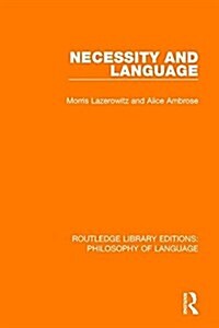 Necessity and Language (Paperback)