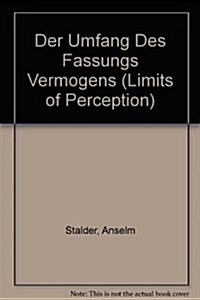 A Der Umfang Des Fassungs. (Hardcover)