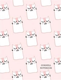 Cornell Notebook: 120 Pages Cornell Note Format, Effective Way for Note-Taking, Condensing and Organizing, Cute Cat Pink Cover, High Sch (Paperback)