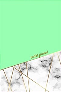 Bullet Journal: Marble + Gold Dot Grid Journal Mint Green (Paperback)