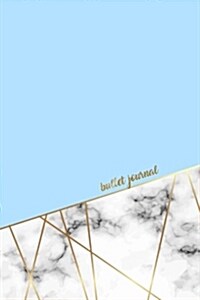 Bullet Journal: Marble Luxury Baby Blue Marble Gold Dot Grid Journal (Paperback)