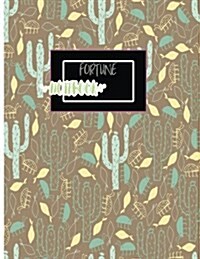 Fortune Notebook: Bugs Love Cactus Notebook ( Great Journal, Amazing Composition Book ) Large 8.5 X 11 Inches, 110 Pages (Paperback)