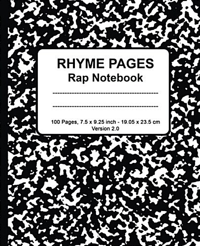 Rhyme Pages Rap Notebook: Version 2.0, 100 Page Edition (Paperback)