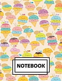 Notebook: Cute Icecream: Journal Diary, Lined pages (Composition Notebook Journal) (8.5 x 11) (Paperback)