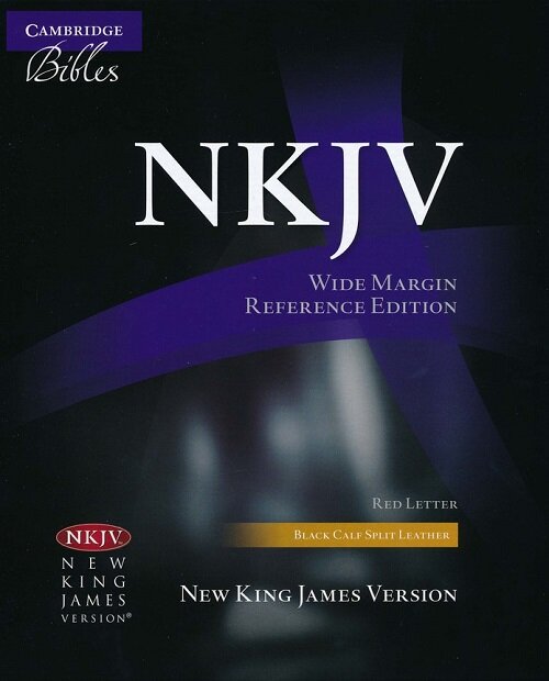 NKJV Aquila Wide Margin Reference Bible, Black Calf Split Leather, Red-letter Text, NK744:XRM (Leather Binding, New ed)