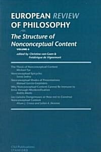 European Review of Philosophy Volume 6: The Structure of Nonconceptual Content (Paperback)