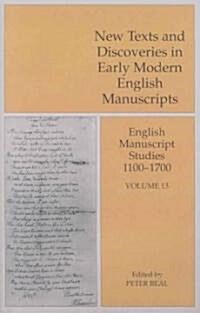 New Texts and Discoveries in Early Modern English Manuscripts (Hardcover)