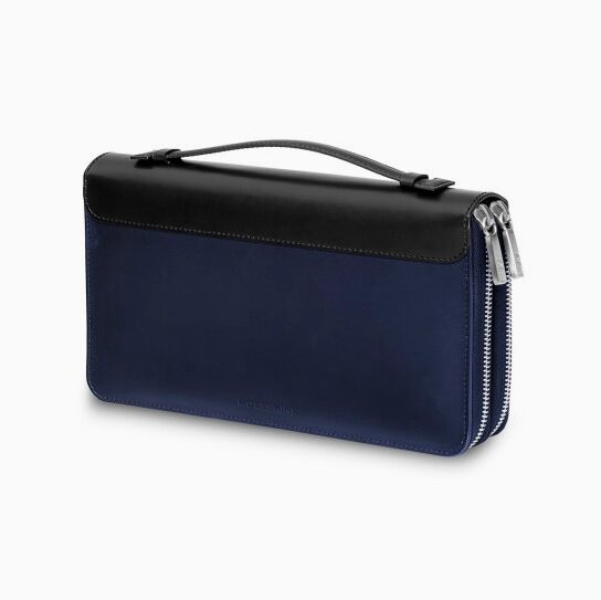 Moleskine Leather Clutch Wallet, Classic, Sapphire Blue (Other)