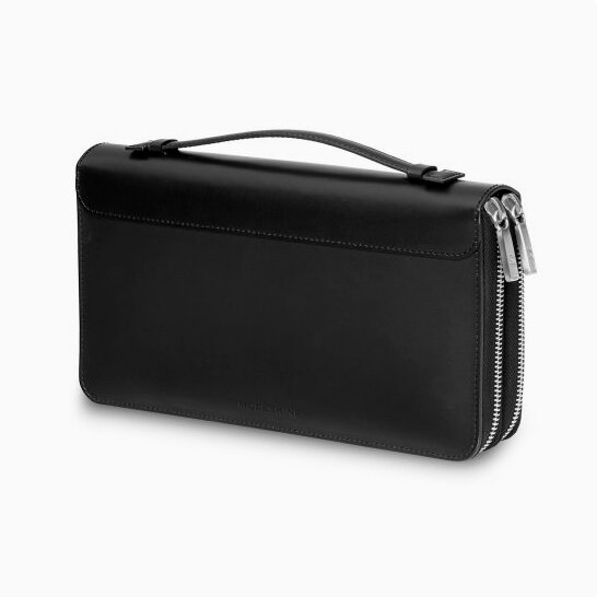 Moleskine Leather Clutch Wallet, Classic, Black (Other)