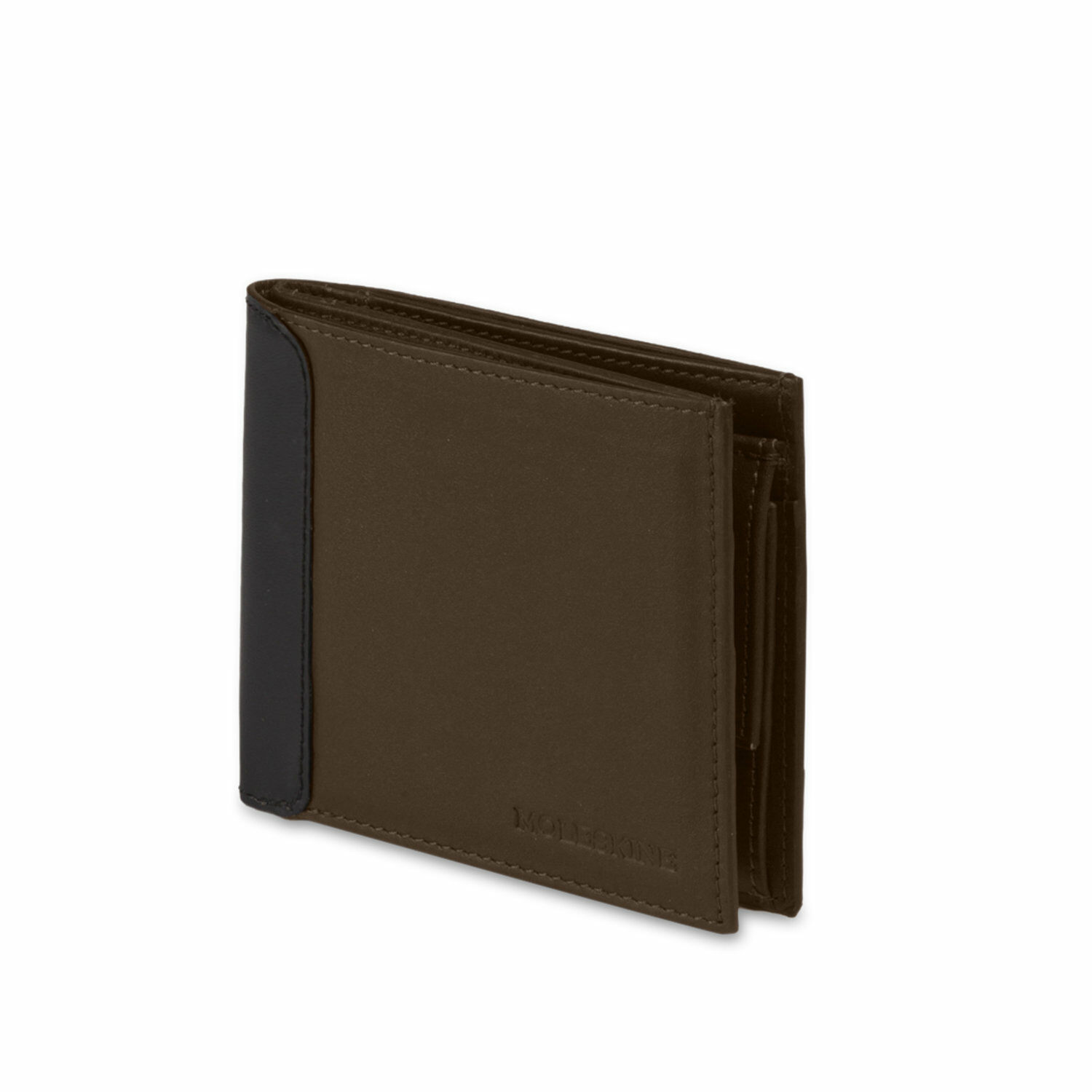 Moleskine Leather Horizontal + Coin Wallet, Classic, Bark Brown (Other)