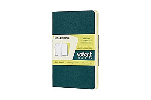 Moleskine Volant Journal, Pocket, Plain, Pine Green/Lemon Yellow (3.5 X 5.5) (Other)