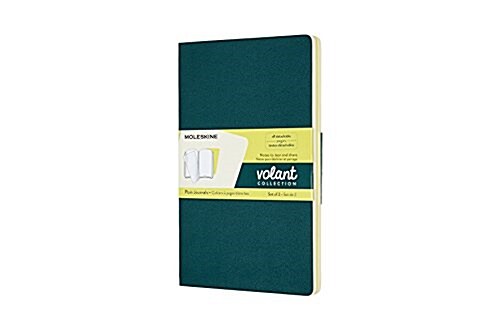 Moleskine Volant Journal, Large, Plain, Pine Green/Lemon Yellow (5 X 8.25) (Other)