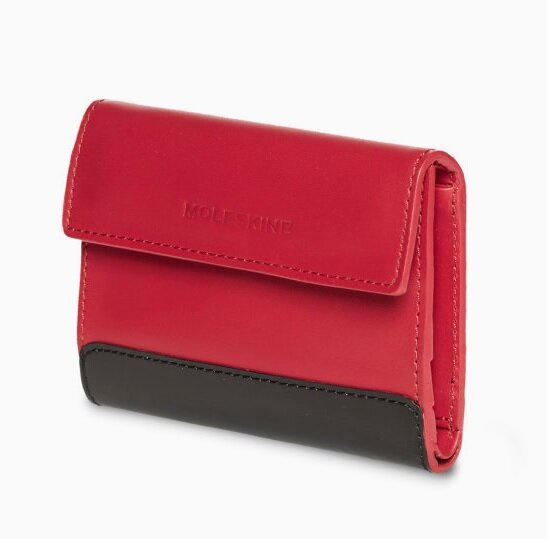 Moleskine Leather Trifold Wallet, Classic, Geranium Red (Other)