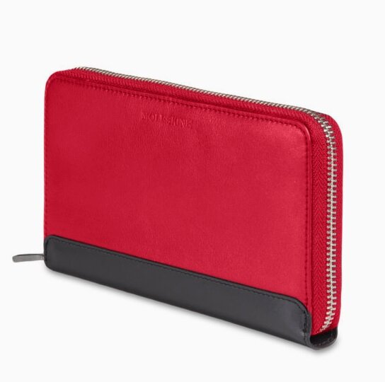 Moleskine Leather Zip Wallet, Classic, Geranium Red (Other)
