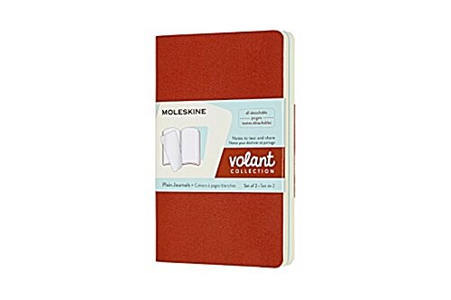Moleskine Volant Journal, Pocket, Plain, Coral Orange/Aquamarine Blue (3.5 X 5.5) (Other)