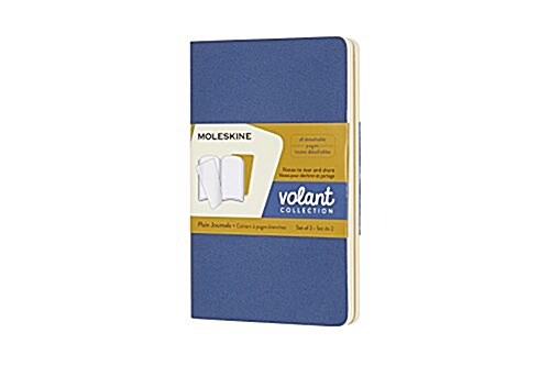Moleskine Volant Journal, Pocket, Plain, Forget-Me-Not Blue/Amber Yellow (3.5 X 5.5) (Other)