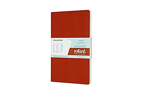 Moleskine Volant Journal, Large, Ruled, Coral Orange/Aquamarine Blue (5 X 8.25) (Other)