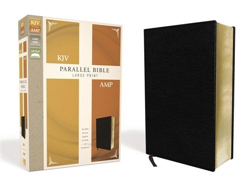 KJV, Amplified, Parallel Bible, Large Print, Bonded Leather, Black, Red Letter Edition: Two Bible Versions Together for Study and Comparison (Bonded Leather)