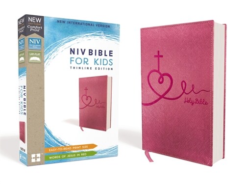 Niv, Bible for Kids, Leathersoft, Pink, Red Letter, Comfort Print: Thinline Edition (Leather)