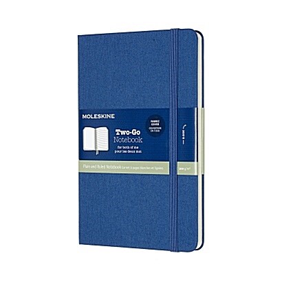 Moleskine Two-Go Notebook, Medium, Ruled-Plain, Lapis Blue Hard Cover (4.5 X 7) (Other)