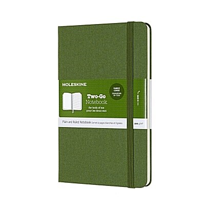 Moleskine Two-Go Notebook, Medium, Ruled-Plain, Grass Green Hard Cover (4.5 X 7) (Other)