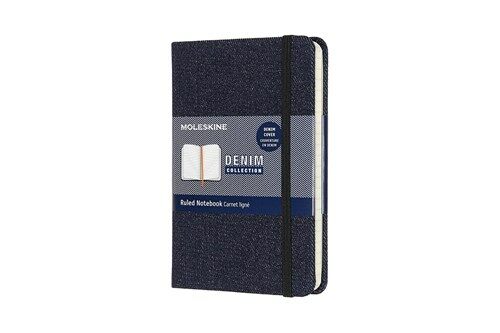 Moleskine Denim Collection Notebook, Pocket, Ruled, Prussian Blue Hard Cover (3.5 X 5.5) (Other)