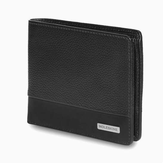 Moleskine Leather Horizonal + Coin Wallet, Classic Match, Black (Other)