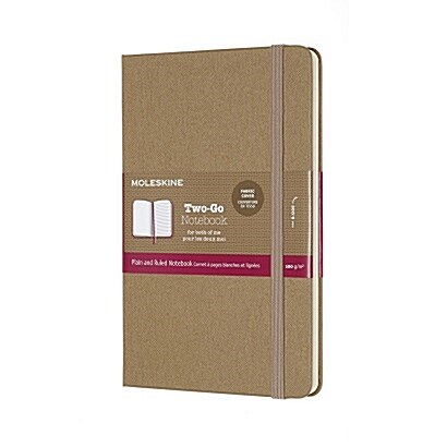 Moleskine Two-Go Notebook, Medium, Ruled-Plain, Kraft Brown Hard Cover (4.5 X 7) (Other)