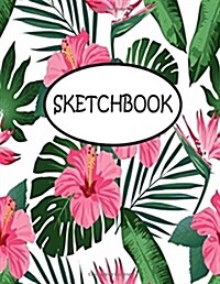 Sketchbook: Pink Flowers: 110 Pages of 8.5 x 11 Blank Paper for Drawing, sketchbook for adult, sketchbook for teen (Paperback)