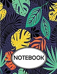 Notebook: Dot-Grid, Graph, Lined, Blank Paper: Colorful Leaves: notebook journal, notebook marble, notebook paper, diary, 8.5 x (Paperback)