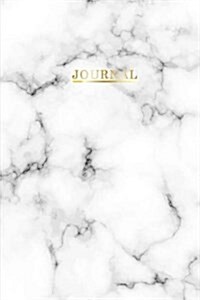 Journal: Marble Gold Notebook, Blank Line Page, 120-Page 6 X 9 Inch Ruled Paper (Paperback)