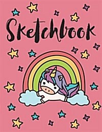 Sketchbooks: Drawing Book, Unicorn Little Pony Pink Stars, Sketchbook for Girls, Sketchbook for Kids: 100 Pages of 8.5 X 11 Blank P (Paperback)