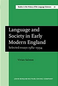 Language and Society in Early Modern England (Hardcover)