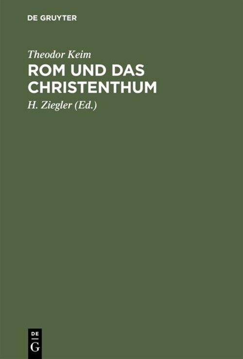 Rom Und Das Christenthum (Hardcover)