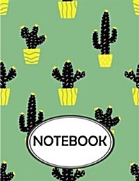 Notebook: Dot-Grid, Graph, Lined, Blank Paper: Cactus Green Pattern: Notebook Journal, Notebook Marble, Notebook Paper, Diary, 8 (Paperback)