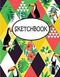 Sketchbook: Abstract Birds: 110 Pages of 8.5 x 11 Blank Paper for Drawing, sketchbook for adult, sketchbook for teen (Paperback)