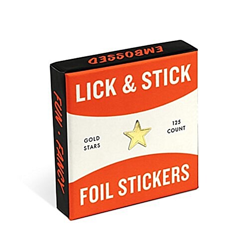 Knock Knock Gold Stars Lick and Stick Foil Stickers (Unbound, STK)