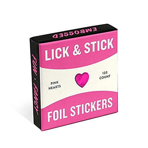 Knock Knock Pink Hearts Lick and Stick Foil Stickers (Unbound, STK)