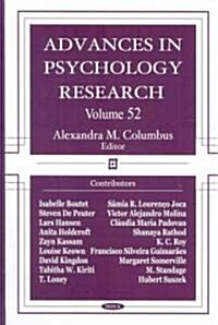 Advances in Psychology Researchvolume 52 (Hardcover, UK)