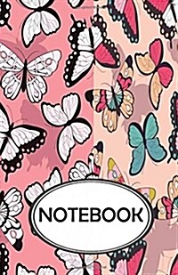 Notebook: Dot-Grid, Graph, Lined, Blank No Lined: Colorful Butterflies V.4: Small Pocket Notebook Journal Diary, 110 pages, 5.5 (Paperback)