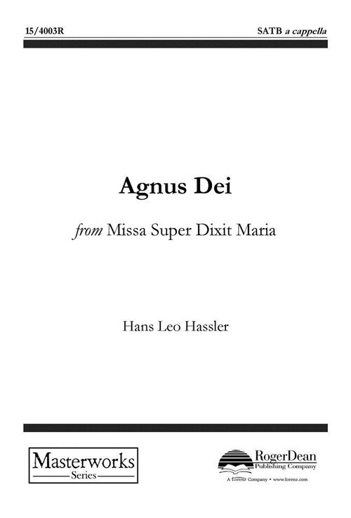 Agnus Dei: From Missa Super Dixit Maria (Paperback)